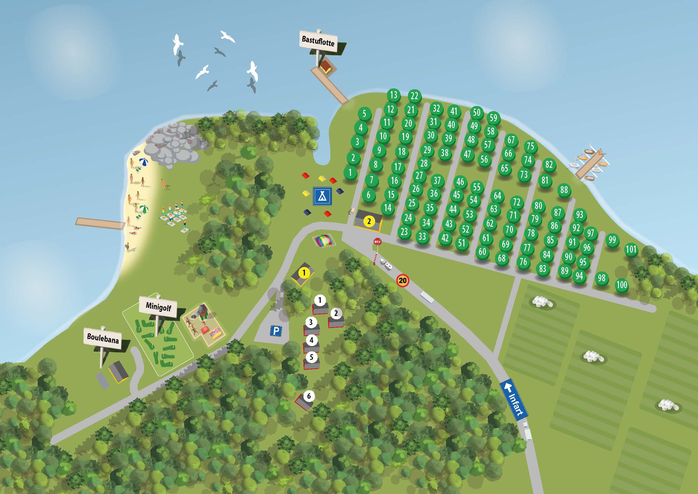 lövekulle camping, Karta